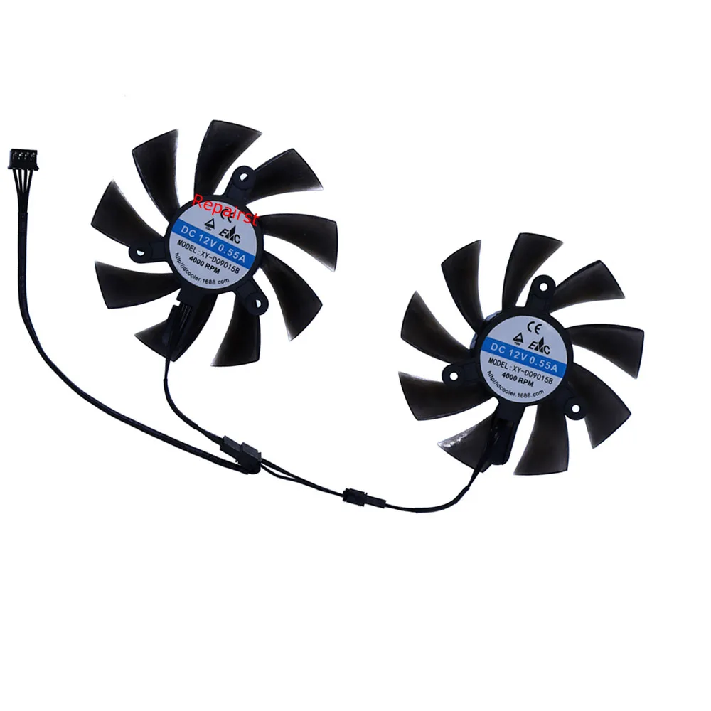 Rx 580 8Gb 2048Sp Gpu - 2ピース/セット,グラフィックカードファン,gpuビデオクーラー,XY-D09015B,85mm,elsa rx 580 8GB 2048sp gddr5
