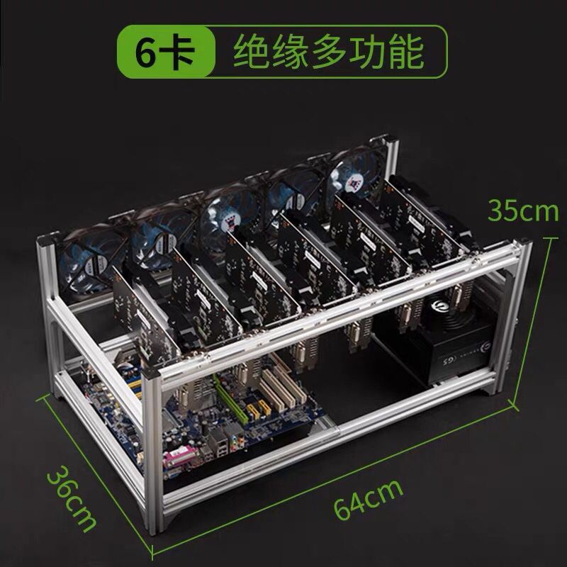 6 8 12 19 GPU マイナーマイニングリグアルミスタ - 12 Gpu Open Air Frame Case のレビューと価格
